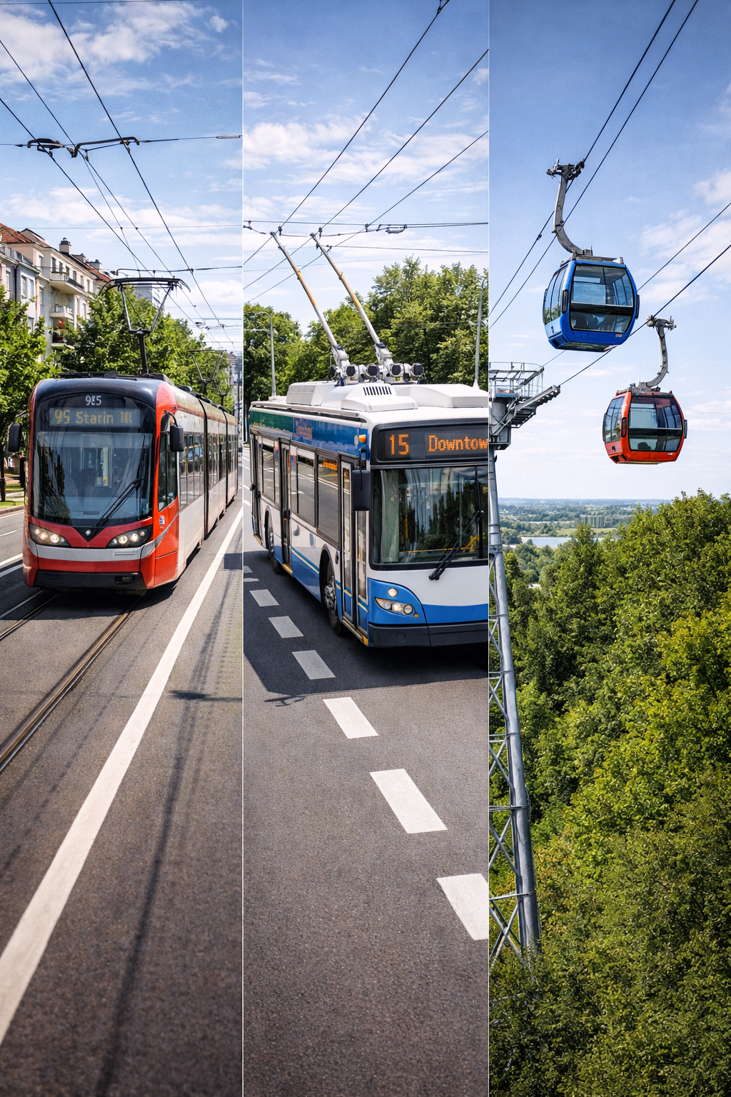 Elektik sərnişin nəqliyyatı (tramvay, trolleybus, hava-kanat xəttləri) yolları